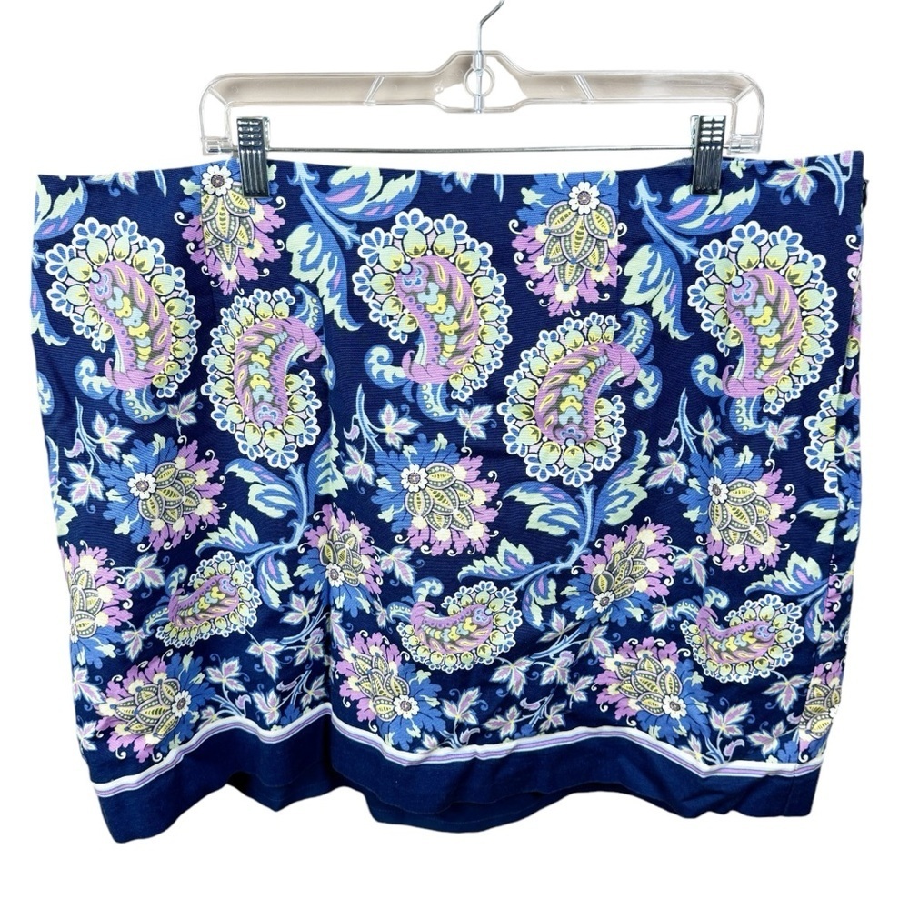 Talbots Petite Plus Geo Floral Stripe Straight Pencil Skirt Size 22WP Feminine